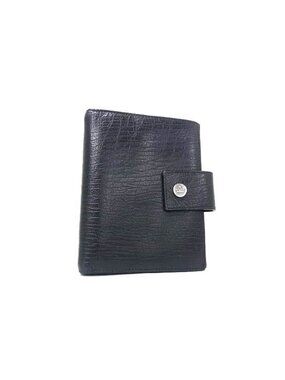 Gucci Notebook Cover Black Leather 6 Hole Type Agenda